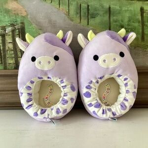 Squishmallows House Slippers size 4/5 L Girl’s kids Bubba Purple Cow gift Easter